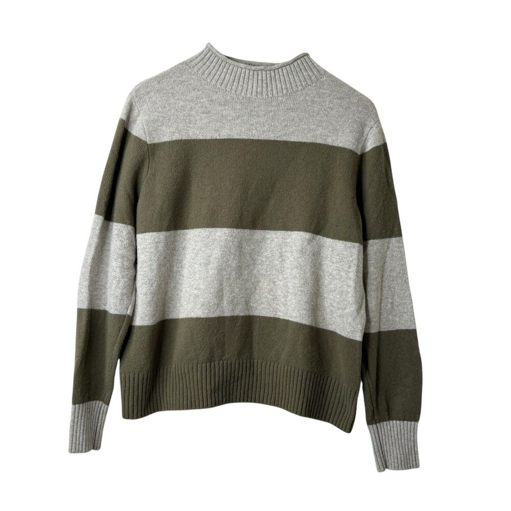 J Crew Oarsman Rollneck Sweater Womens XL Striped Merino Wool Blend Heritage